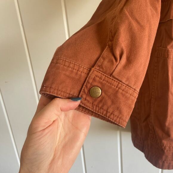 Forever 21 Burnt Orange Hooded Longline Trench Coat - Picture 4 of 8